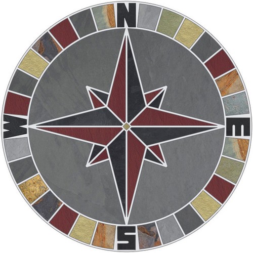 Tile mosaic medallion - mosaic,