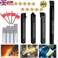 4Set 12mm Shank Lathe Turning Holder Boring Bar +Carbide Inserts Cutting Tools