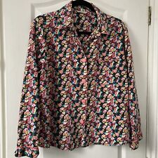 Cyberjammies Pyjama Top 14 Pink Black Floral Button Up Pj Top Shirt 