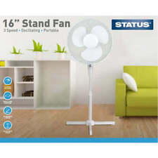 Status 16 Inch Standing Fan Oscillating Portable Fan 3 Speed Adjustable Angle /