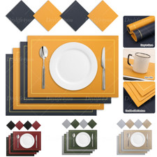 Set of 8 Dual Sided PU Leather