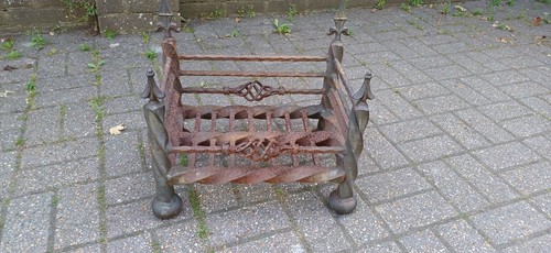 Antique wrought iron fire - iron,