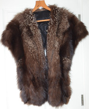 Antique Vintage 1930's  / 1940's Real Silver Fox Fur Cape Stole