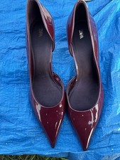 Zara Basic Burgundy Block Heel