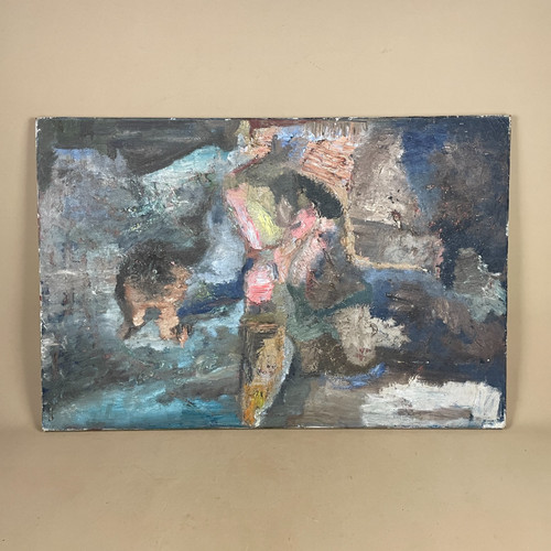 Vintage abstract painting - vintage,