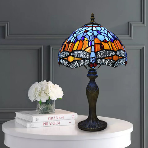 Tiffany style table - table, lamp