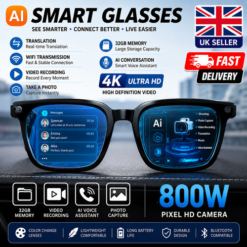 Smart glasses 8mp - smart, 4k