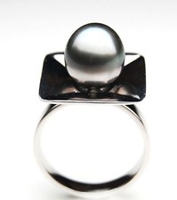 11mm Tahitian Grey Pearl Ring Pacific Pearls® Pearls rings for anniversary...