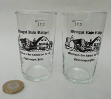 Wine Tasting Glasses x 2 German Weingut Rudi Ruttger Neuleiningen 100ml