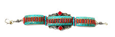 Tibetan Style Bracelet Red Turquoise Inlay Ethnic Metal Jewellery