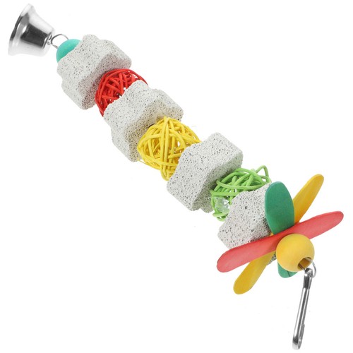 Durable wooden parrot chew toy - wooden,