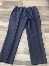 new ladies DAMART size 22 navy pull up casual elastic waist trousers L29 W36-W46