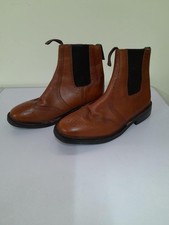 Samuel Windsor Hand Crafted brown leather brogue Chelsea/Dealer Boots Size 6