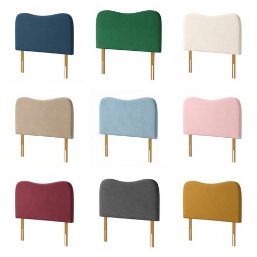 Wave headboard plush velvet - wave,