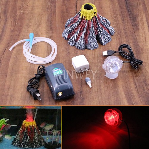 Aquarium volcano red led - aquarium,