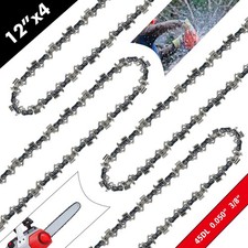 4x Chainsaw Saw Chain 12 Inch Bar Blade Pitch 3/8LP 0.050 Gauge 45DL Drive Links