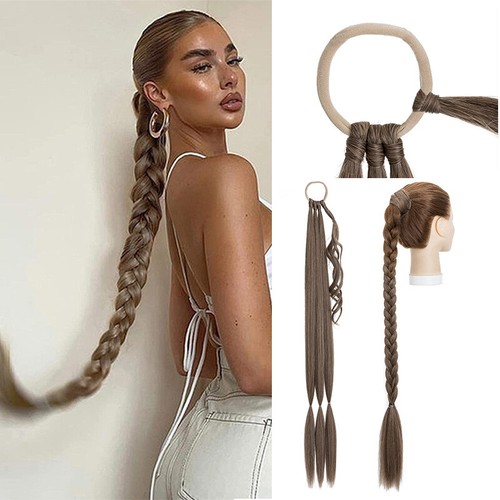Long braids ponytail wrap - wrap, on