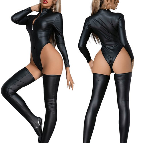 Faux leather zipper front - zipper,