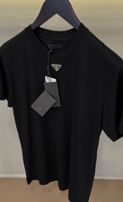 🔷Triangle Logo Prada Mens Cotton T Shirt  In Black Size 2XL🔷