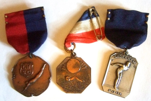 Vintage swimming medals - swimming,