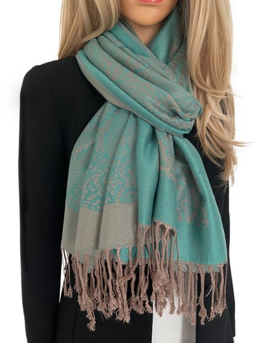Teal turquoise large paisley - turquoise,