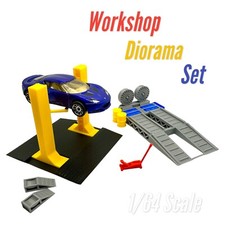 1/64 Scale Workshop Kit / for Diorama Hotwheels or Matchbox mini cars - Garage