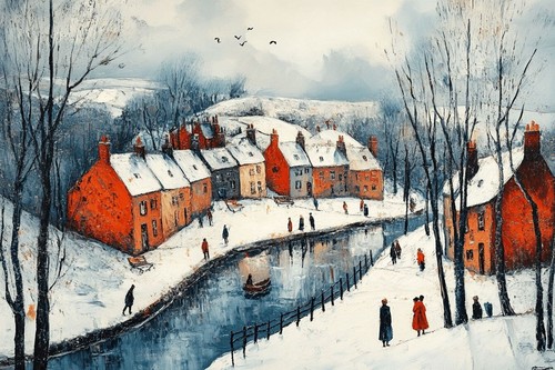 Lowry style canvas picture - s,