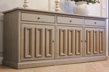 Large Antique Mid Century Solid Wood Farmhouse Sideboard Dresser Showhome