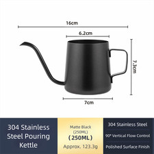 Long Spout Drip Kettle Stainless Steel Narrow Gooseneck Pour Over Coffee Pot UK