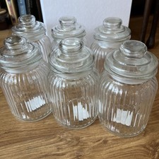 6 Large ribbed glass