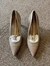 M&S Women's Stiletto pointed Toe Court Shoes Size 5 Nude Beige Diamanté new +Tag