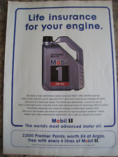 MOBIL 1 SYNTHETIC MOTOR OIL 5W-50 LIFE INSURANCE 1992 ADVERT A4 SIZE file 16