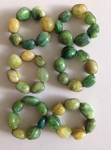 Set green natural - 6, stone