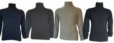 Mens Polo Roll Neck Knitted Long Sleeve Turtle  Neck Winter Pullover Jumper Top
