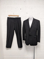 Balmain Paris 2-Piece Suit 100% Wool Black - Size Chest 42 M / W36 L32