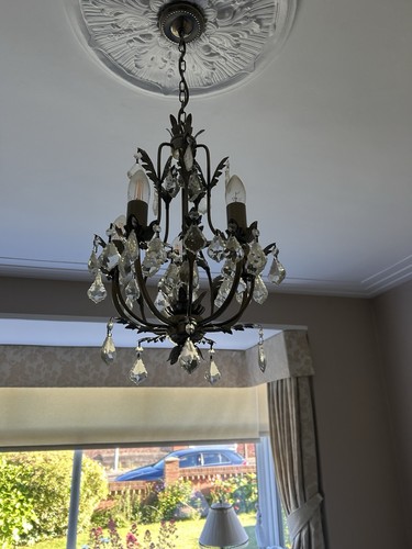 Vintage black metal crystal - vintage,