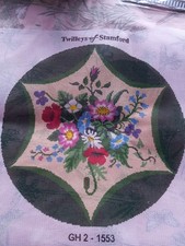 Twilleys Of Stamford Floral Circle Cushion Front Tapestry Canvas