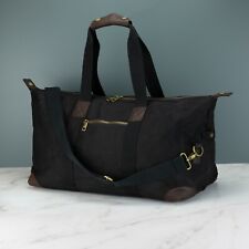 Personalised Canvas Holdall Bag - Waxed Canvas Weekend Travel Embroidered Bag
