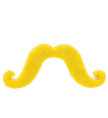 Handlebar moustache yellow - in,