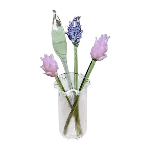 Glass flowers figurine with - glass,