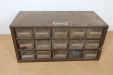 Vintage Raaco Metal Small Parts Tools Cabinet 15 Drawer Storage Garage Shed