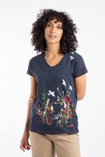 Weird Fish Swirling Swallows Organic Cotton Printed T-Shirt