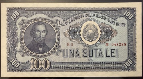 Romania 100 lei 1952 - unc,, red