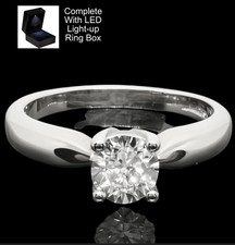 White Gold Diamond Ring 9ct Solitaire 0.10ct Diamond Hallmarked Sizes L & N Only