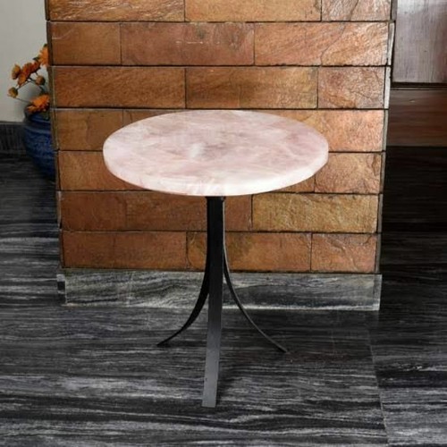 Rose quartz table top semi - table,