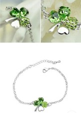 Four Leaf Clover Crystal Charm
