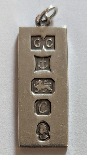 Sterling silver ingot pendant - ingot,