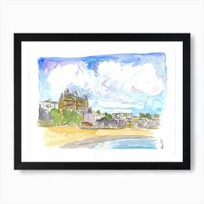 Scarborough North Yorkshire Uk Bay  Framed Wall Art Poster Canvas Print Picture