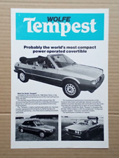 Wolfe Tempest VW Scirocco Convertible c. 1980 UK brochure/leaflet/sales sheet