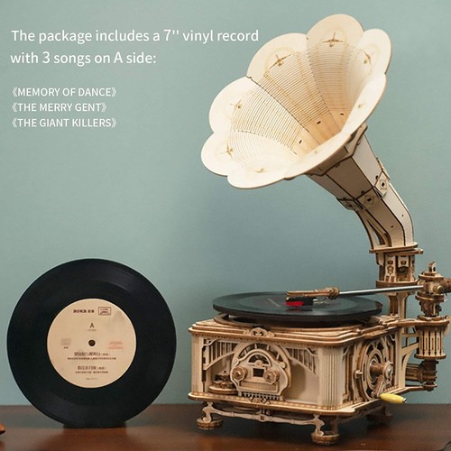 Rokr gramophone wooden - 3d,